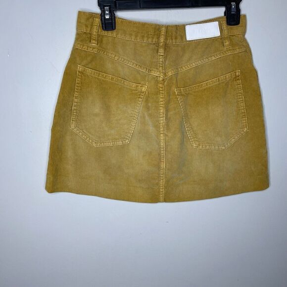 RE/DONE Skirt Womens 27 Yellow 70s Pocket Mini Corduroy 100% Cotton - Picture 6 of 12